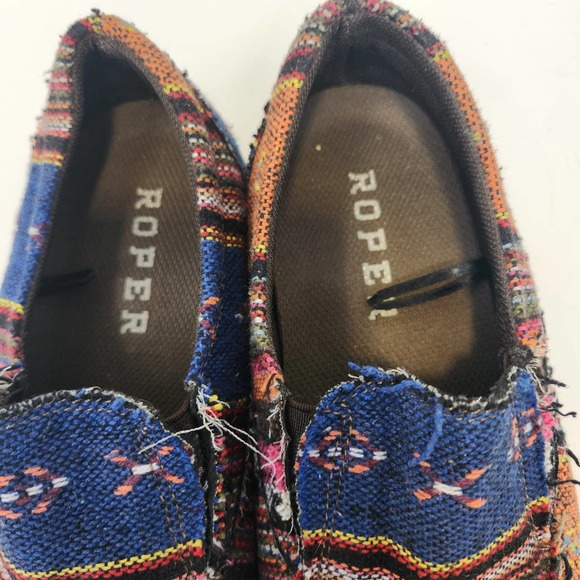 Roper Womens Woven Textile Slip On Flats Shoes Loafers Size 7.5 Southwestern - Picture 3 of 9